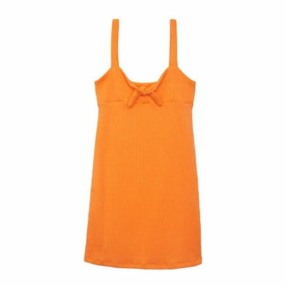 Planet Gold Tween Tie-Front Sleeveless Dress Orange Tiger Size XXL (18)