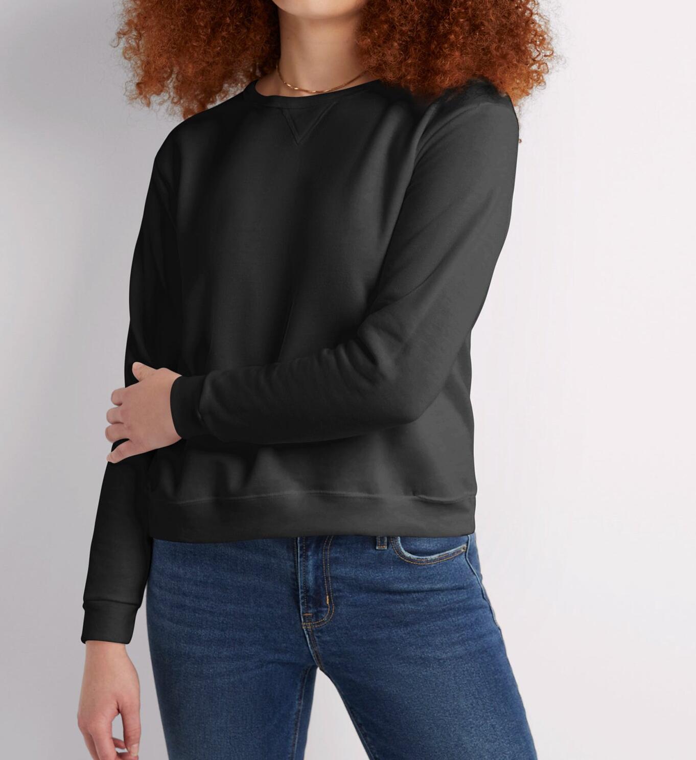 Hanes EcoSmart Womens Fleece Sweatshirt V-Notch