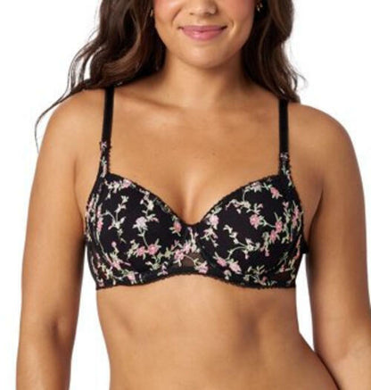 Adored by Adore Me Floral Embroidery and Mesh Ruby T-Shirt Bra Size 36DD