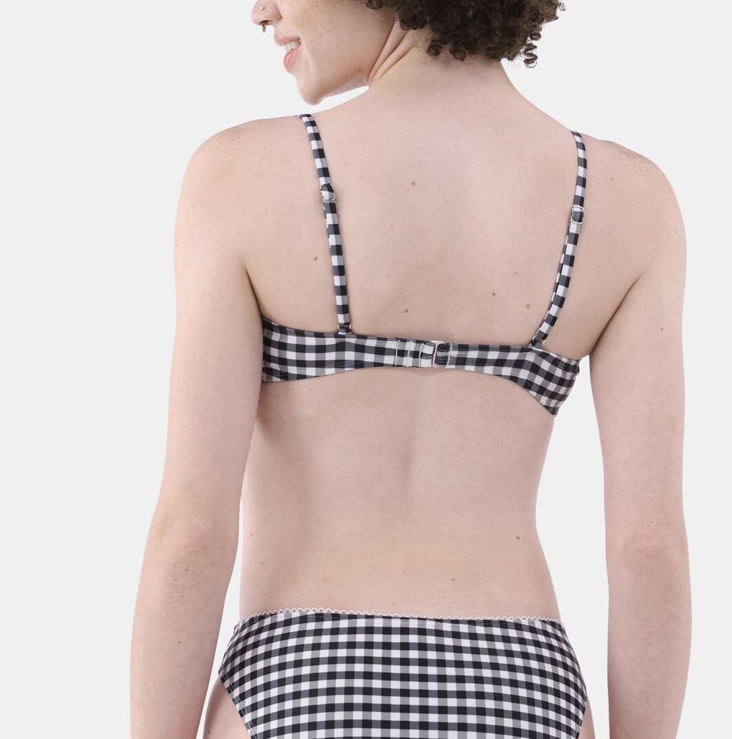 No Boundaries Gingham Bow Bralette Bikini Top Womens Gingham Size M