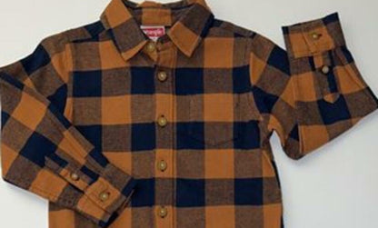 Wrangler Toddler Boys Flannel Button-Up Shirt and Pants Set Yellow Plaid Size 4T