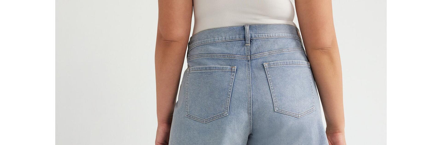 Sofia Jeans Womens Plus Size Lila Relaxed Mid Rise Frayed Hem Easy Shorts 5