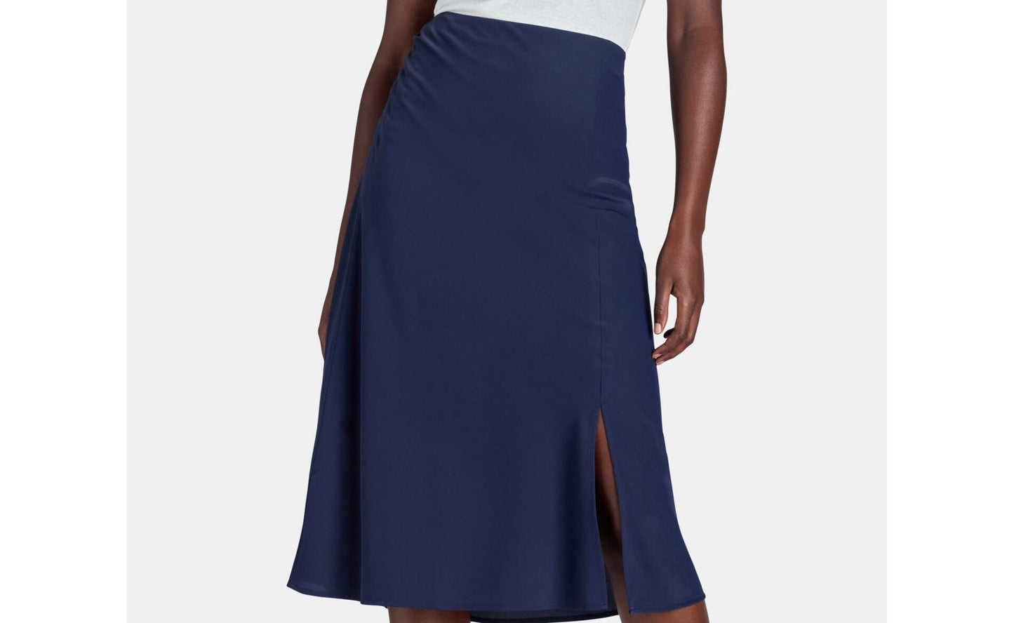Time and Tru Womens Midi Slip Skirt Dark Navy Size L (12-14)
