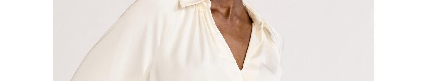 Scoop Womens V-Neck Popover Matte Satin Blouse  Whisper White Size XXL (20)