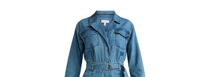 Sofia Jeans Womens Utility Jumpsuit Long Sleeves 26" Inseam