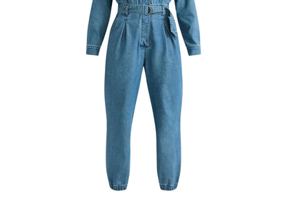 Sofia Jeans Womens Utility Jumpsuit Long Sleeves 26" Inseam