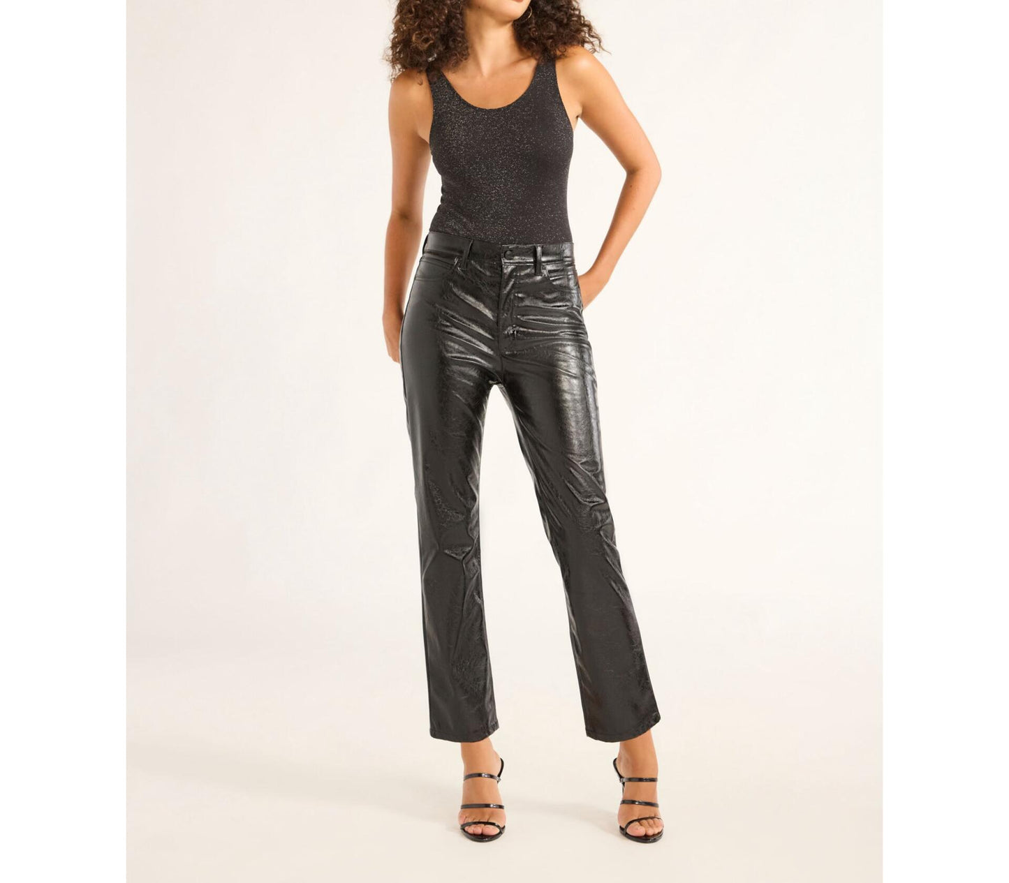 Sofia Jeans Womens Paloma Slim Straight High Rise Crop Pants Black Size 6