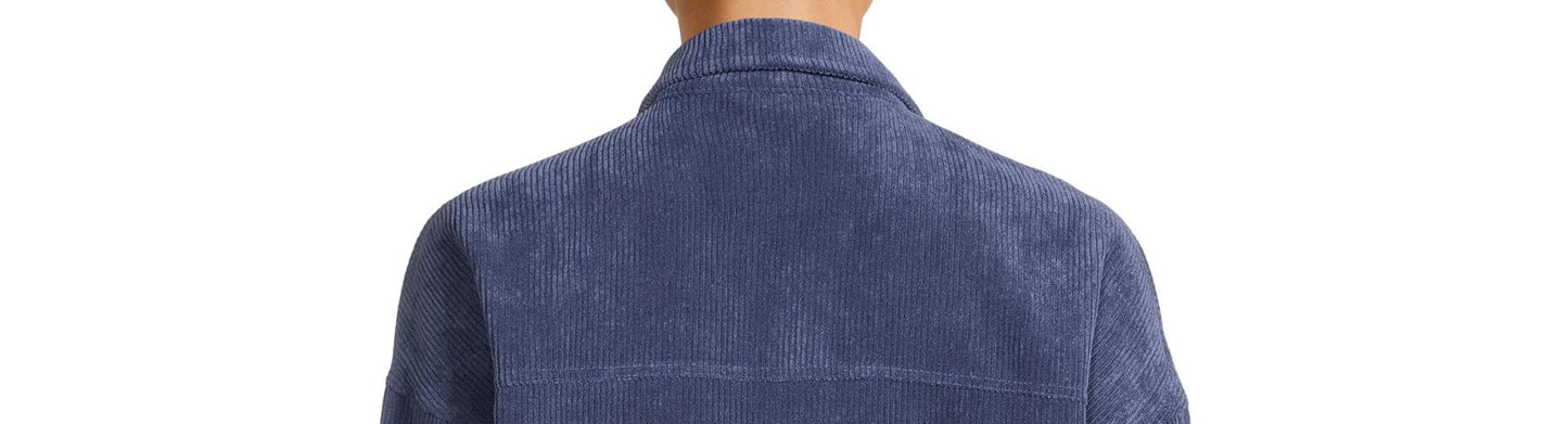 Nine.Eight Womens Corduroy Shacket Blue Indigo Size S