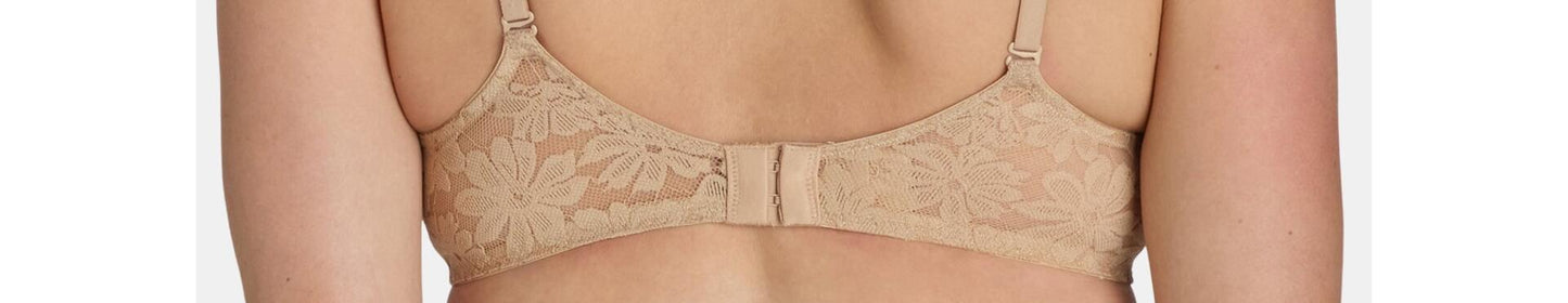 No Boundaries Womens All Over Lace Push Up Bra Toasted Almond/Buff Nude Size 34B