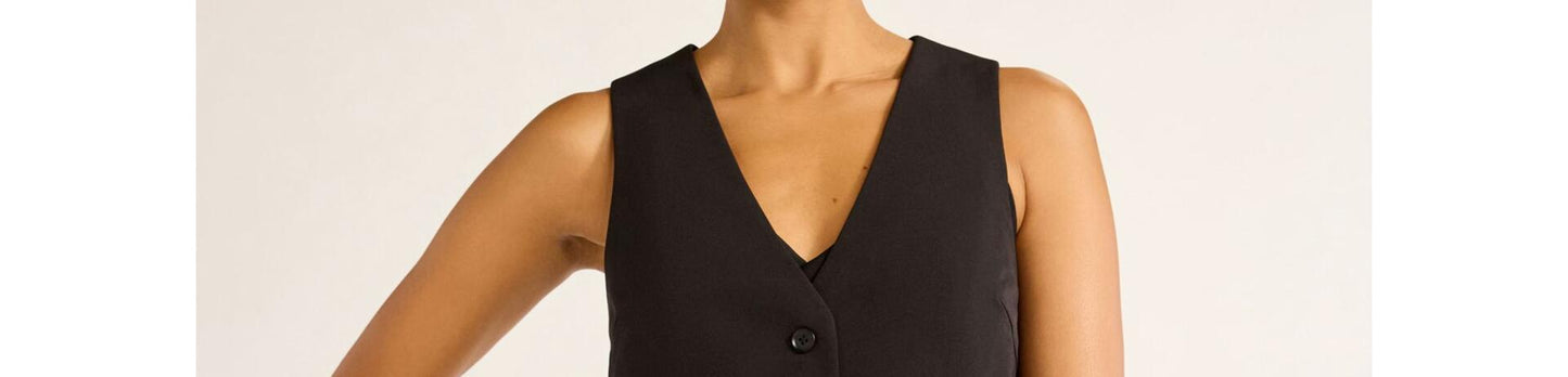 Scoop Womens Ultimate Crepe Tailored Vest Black Soot Size XL