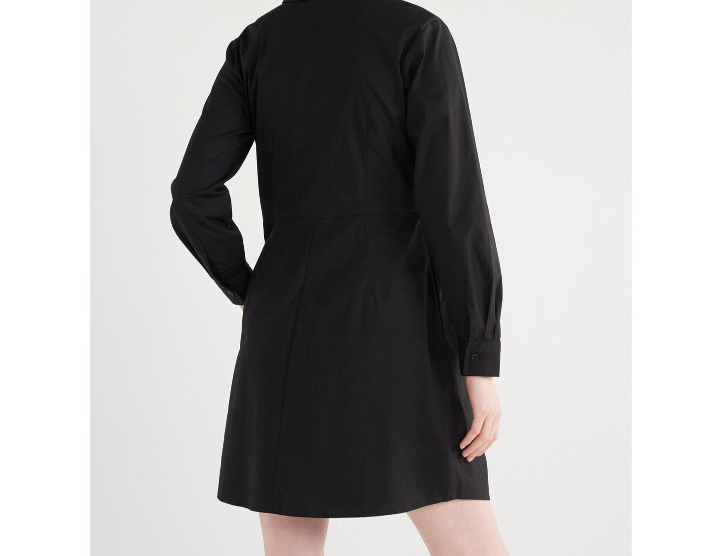 Scoop Womens Twist Front Poplin Mini Shirt Dress with Pockets Black Soot Size M