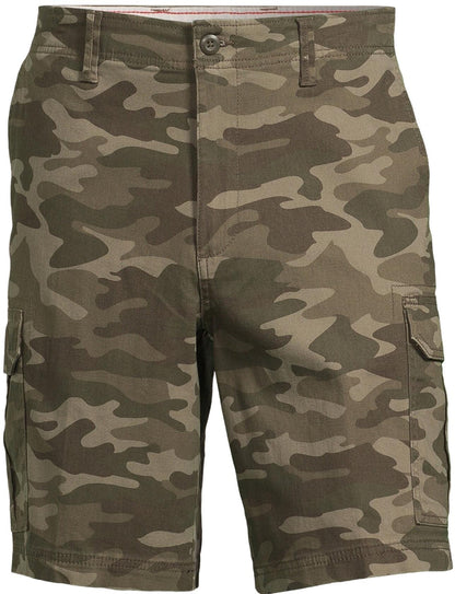 George Mens & Big Mens Cargo Shorts 10.5 Inseam Green Camo Size 38