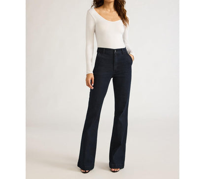 Sofia Jeans Womens Trouser Flare High Rise Crease Jeans Darkwash Size 2