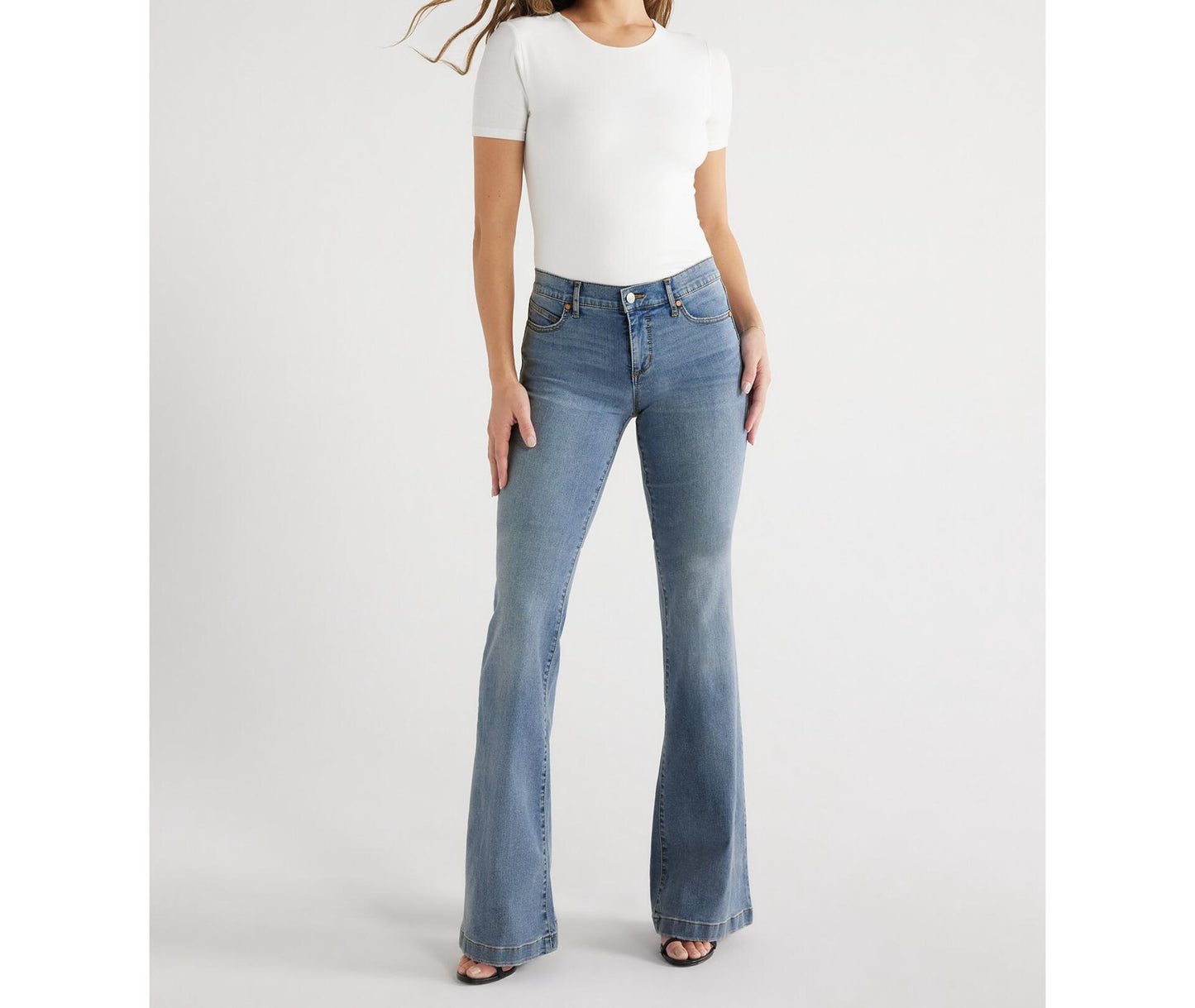 Sofia Jeans Womens Lift and Sculpt Flare Jeans 33.5" Inseam Medium Wash Size 10