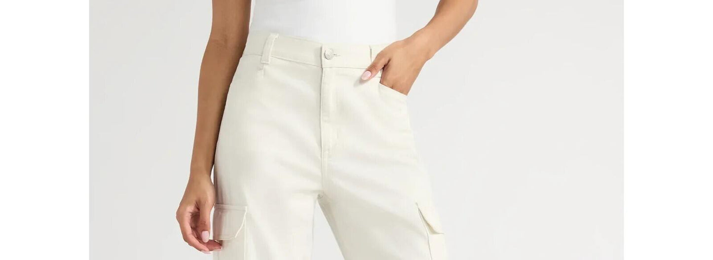 Sofia Jeans Womens Relaxed Straight Super High Rise Pants Whisper White Size 2