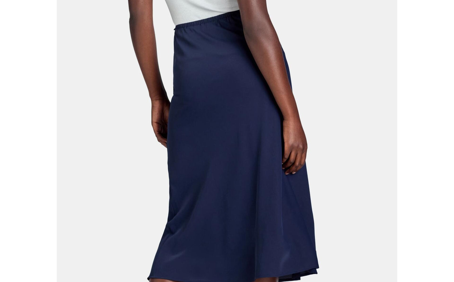 Time and Tru Womens Midi Slip Skirt Dark Navy Size L (12-14)
