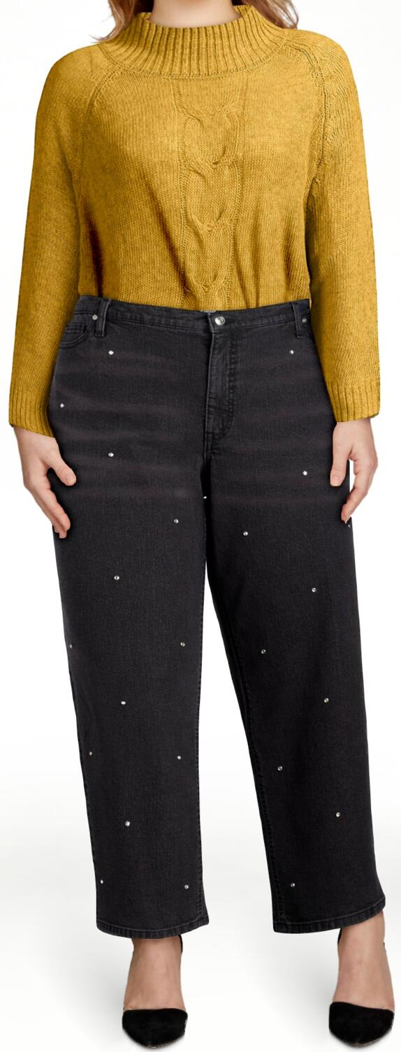 Scoop Womens Low Slung Cropped Jeans Embellised Relaxed Crop Black Size 8/27