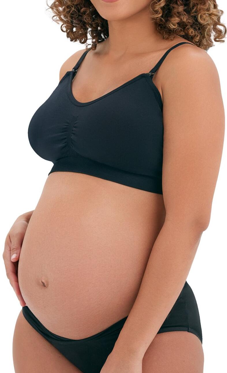 Joyspun Womens Maternity Seamless Nursing/Pumping Bralette Black Soot Size XXL