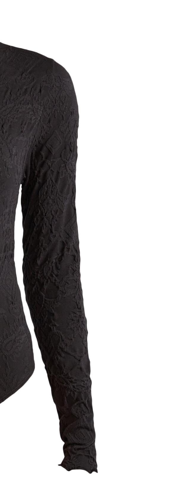 Sofia Jeans Womens Jacquard Seamlessly Smoothing Bodysuit Black Size L (12-14)