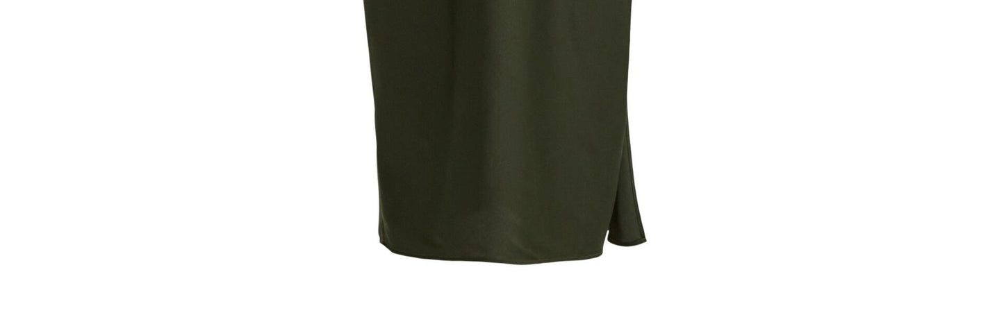 Scoop Womens Sleeveless Crew Neck Satin Midi Tank Dress Kombu Green Size L