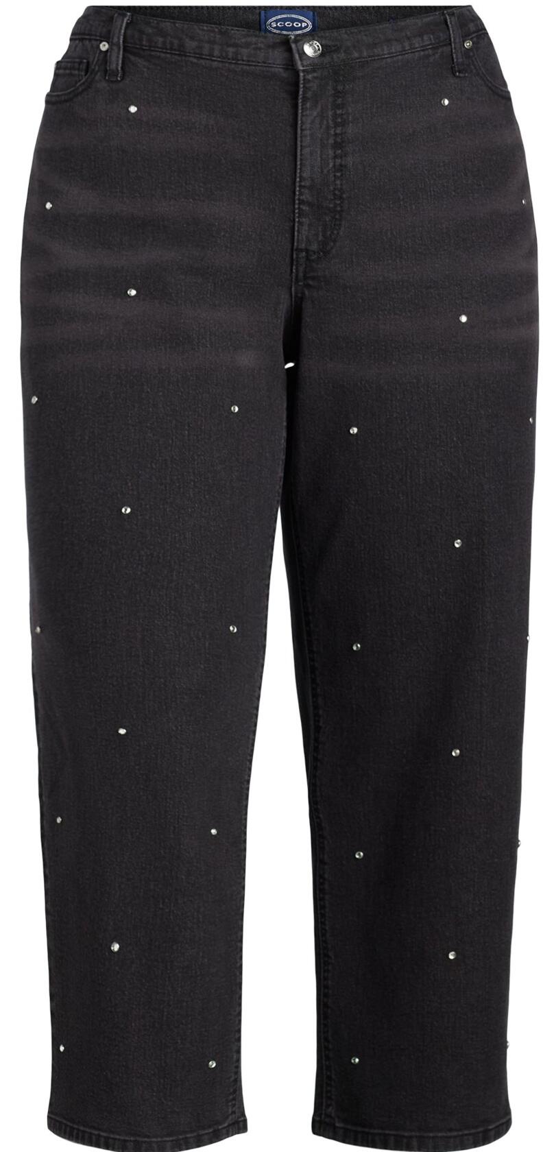 Scoop Womens Low Slung Cropped Jeans Embellised Relaxed Crop Black Size 8/27
