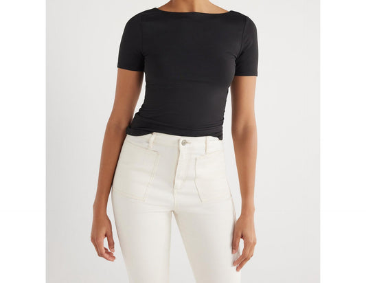 Scoop Womens Contour Scoop Back Tee Black Soot Size XS (0-2)