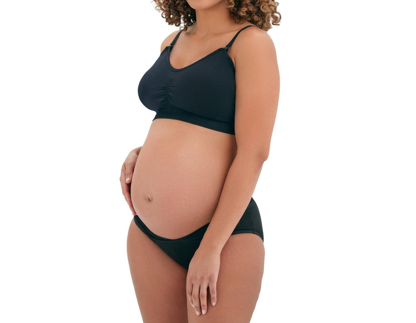 Joyspun Womens Maternity Seamless Nursing/Pumping Bralette Black Soot Size XXL