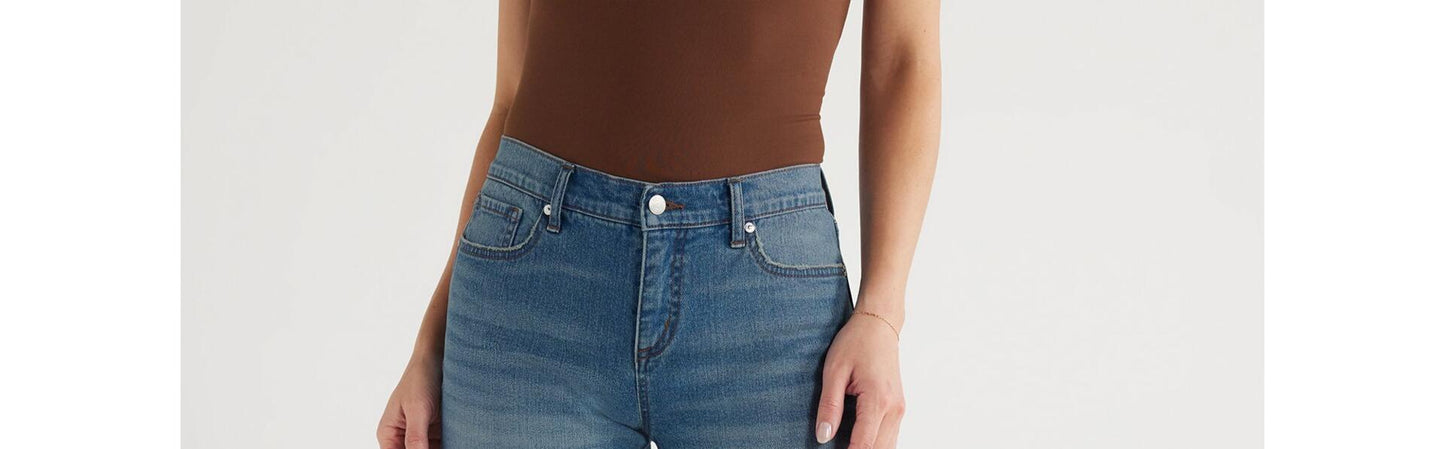 Sofia Jeans Womens Gabriella Bermuda Mid-Rise Destructed Hem Shorts Mdwash Sz 6