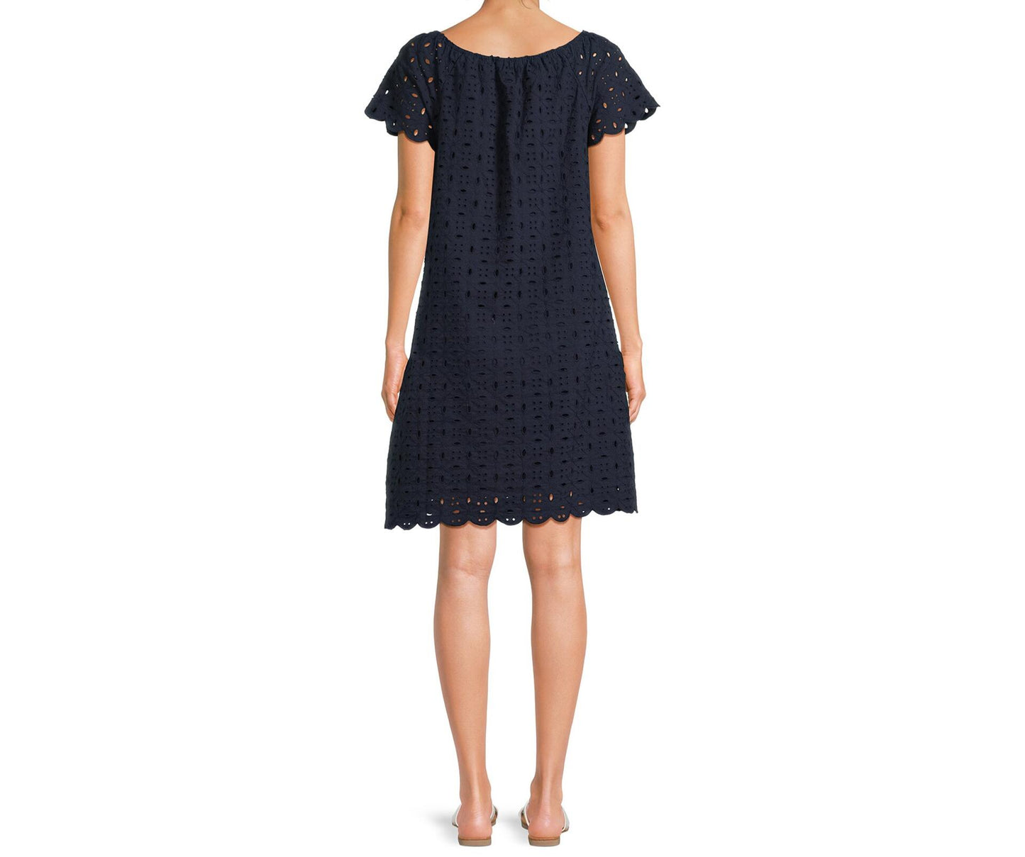 Time and True Mini Eyelet Dress Dark Navy Size XL (16-18)