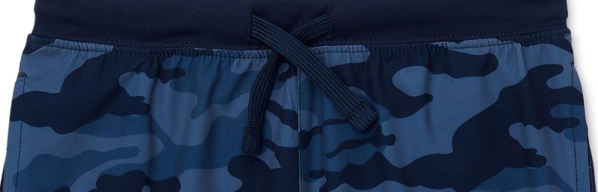 Athletic Works Boys Active Mixed Media Shorts Blue Camo Size L (10-12)