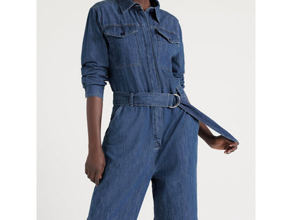 Free Assembly Womens Utility Jumpsuit 27” Inseam Dark Medium Blue Size XS