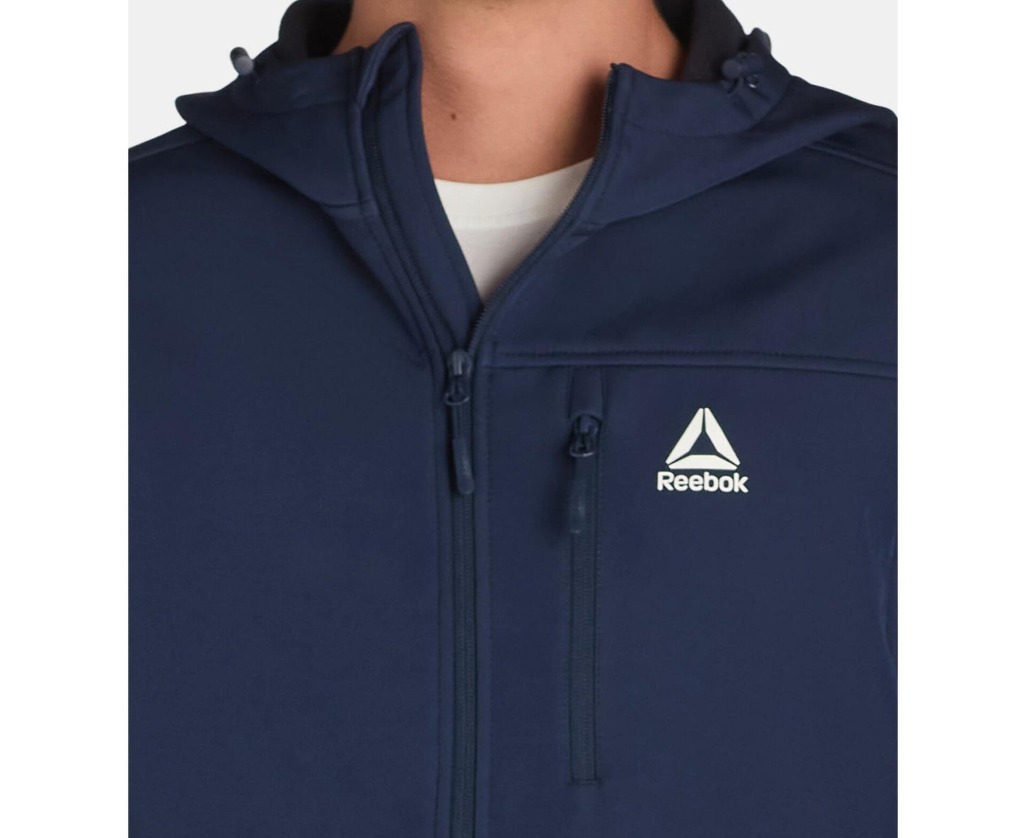Reebok Delta Mens Hooded Sweater Fleece Jacket Navy Size L