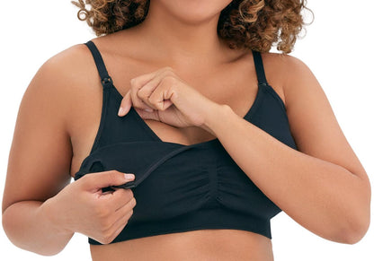 Joyspun Womens Maternity Seamless Nursing/Pumping Bralette Black Soot Size XXL