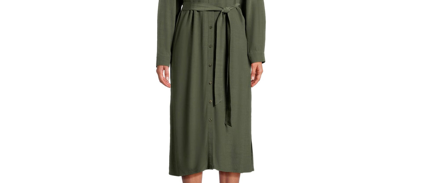 Time and Tru Womens Shirt Dress Long Sleeves Sea Turtle Size L