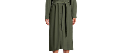 Time and Tru Womens Shirt Dress Long Sleeves Sea Turtle Size L