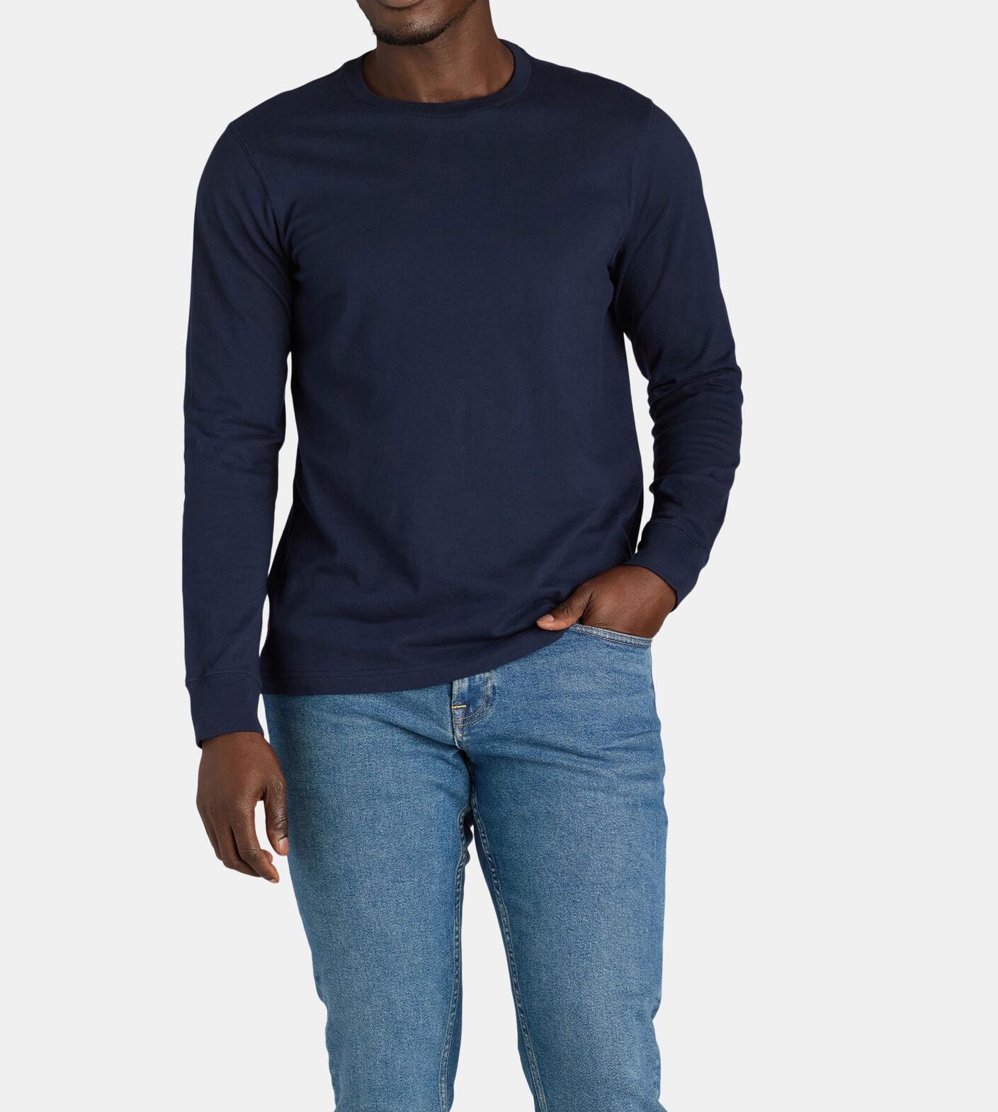 George Mens Cotton Long Sleeve T-Shirt Crewneck 2-Pack Multicolor Size L (12-44)