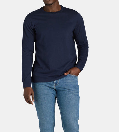 George Mens Cotton Long Sleeve T-Shirt Crewneck 2-Pack Multicolor Size L (12-44)