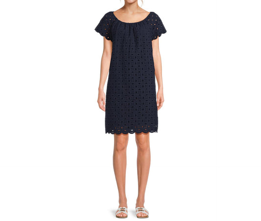 Time and True Mini Eyelet Dress Dark Navy Size XL (16-18)
