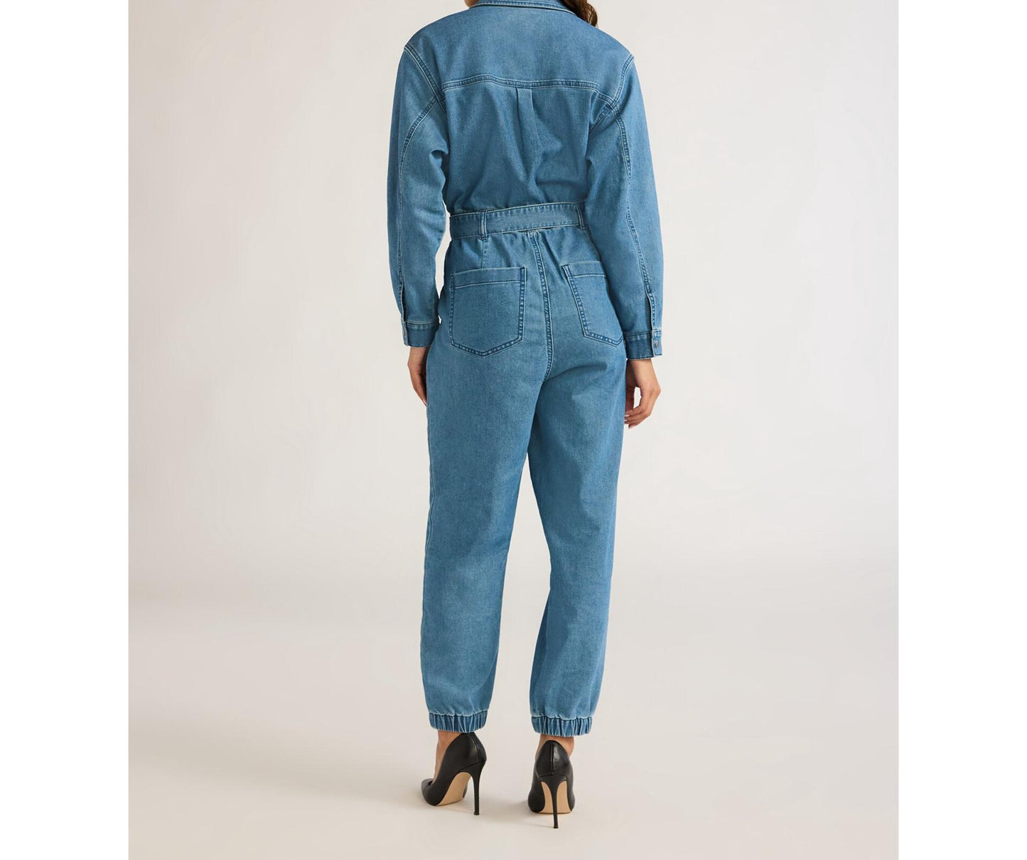 Sofia Jeans Womens Utility Jumpsuit Long Sleeves 26" Inseam