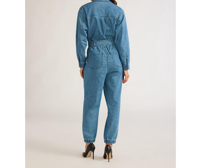 Sofia Jeans Womens Utility Jumpsuit Long Sleeves 26" Inseam