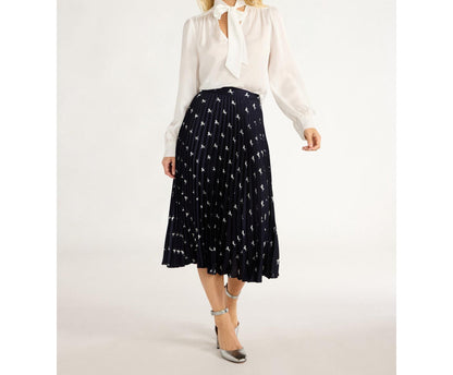 Free Assembly Womens Bow Tie Blouse with Long Sleeves Cream 100 Size M