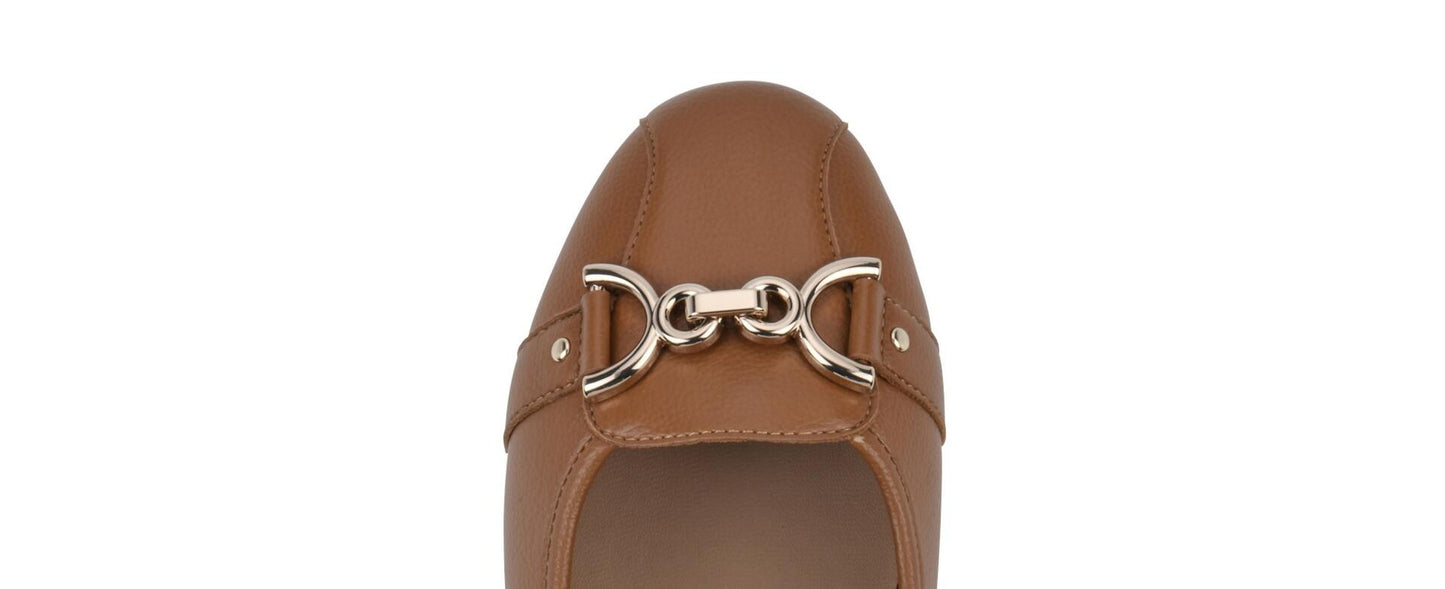 Aerosoles Womens Comfort Buckle Ballet Shoes Cognac Size 7.5 W