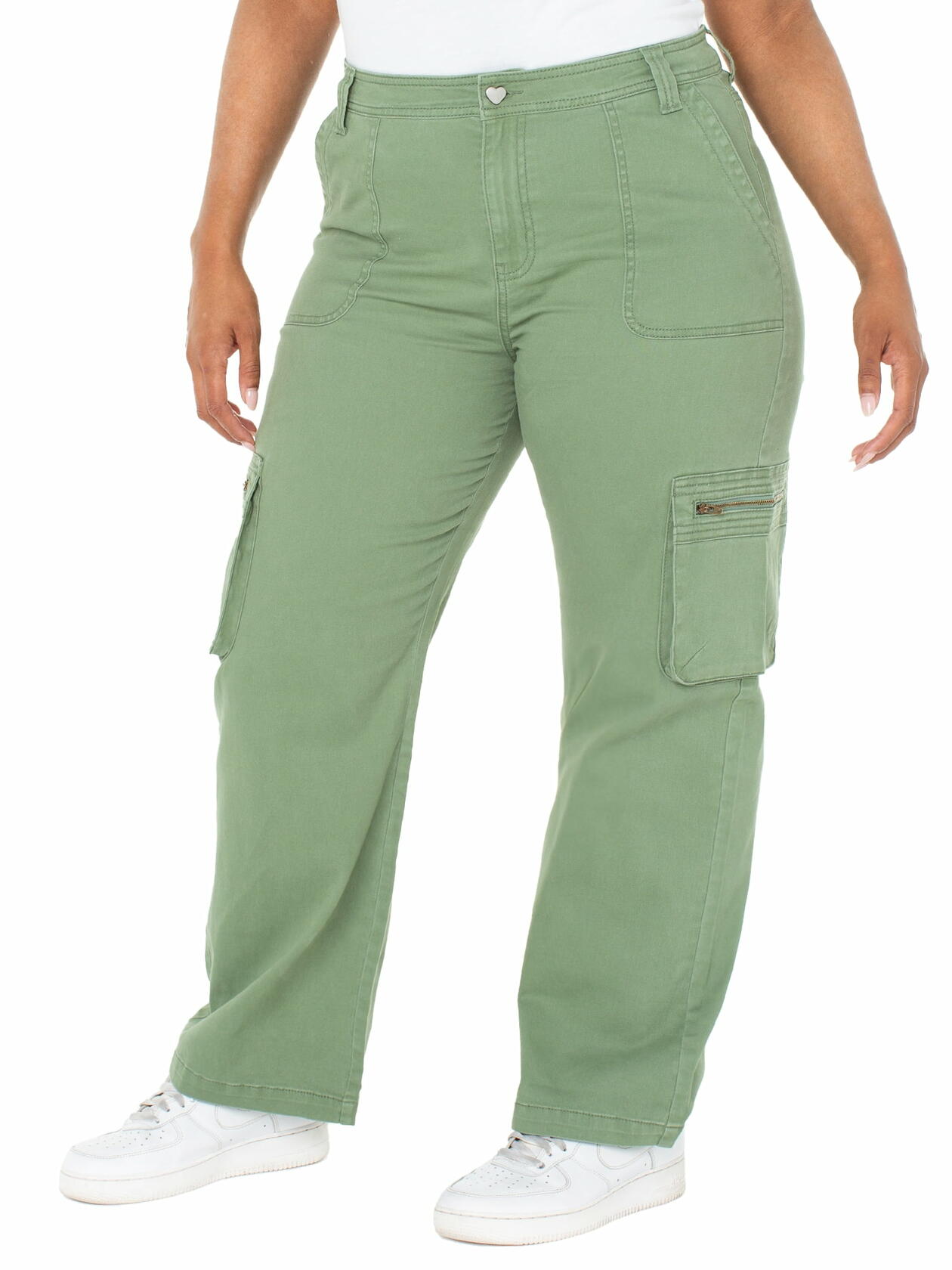 Celebrity Pink Juniors Mid Rise Wide Leg Cargo Pant Green Size 11/30