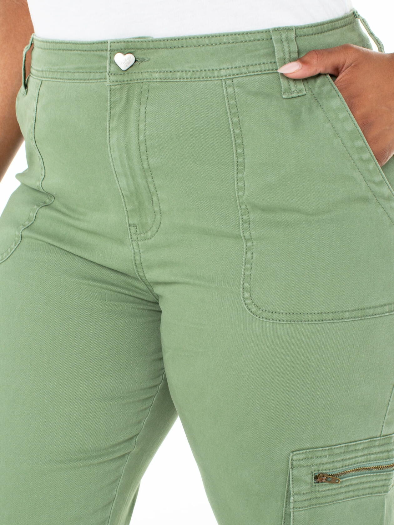 Celebrity Pink Juniors Mid Rise Wide Leg Cargo Pant Green Size 11/30