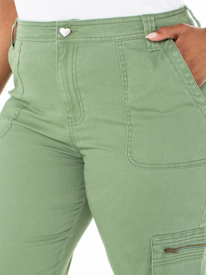 Celebrity Pink Juniors Mid Rise Wide Leg Cargo Pant Green Size 11/30