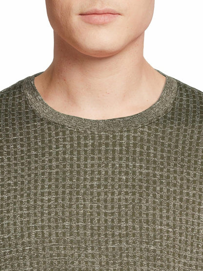 Russell Mens Active Engineered Jacquard T-Shirt with Long Sleeves Green Size L