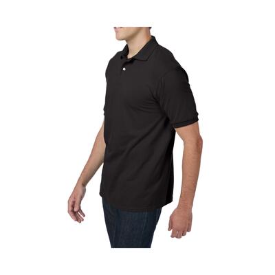 Hanes Mens EcoSmart Polo Shirt Cotton Comfort Black Size XL