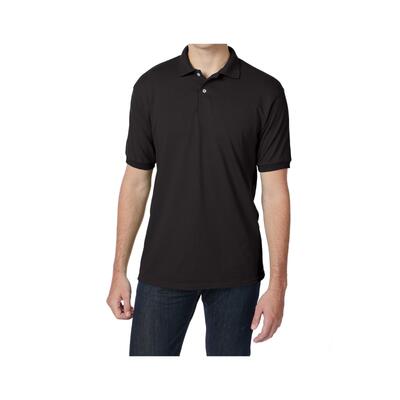 Hanes Mens EcoSmart Polo Shirt Cotton Comfort Black Size XL