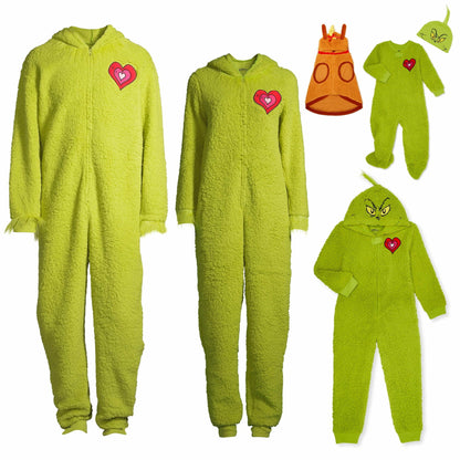 Dr. Seuss Men's Grinch Pajamas Union Suit Green Size XL