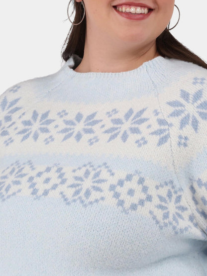 No Boundaries Pullover and Beanie Set, 2-Piece Women’s Plus Ice Teal Size 2X